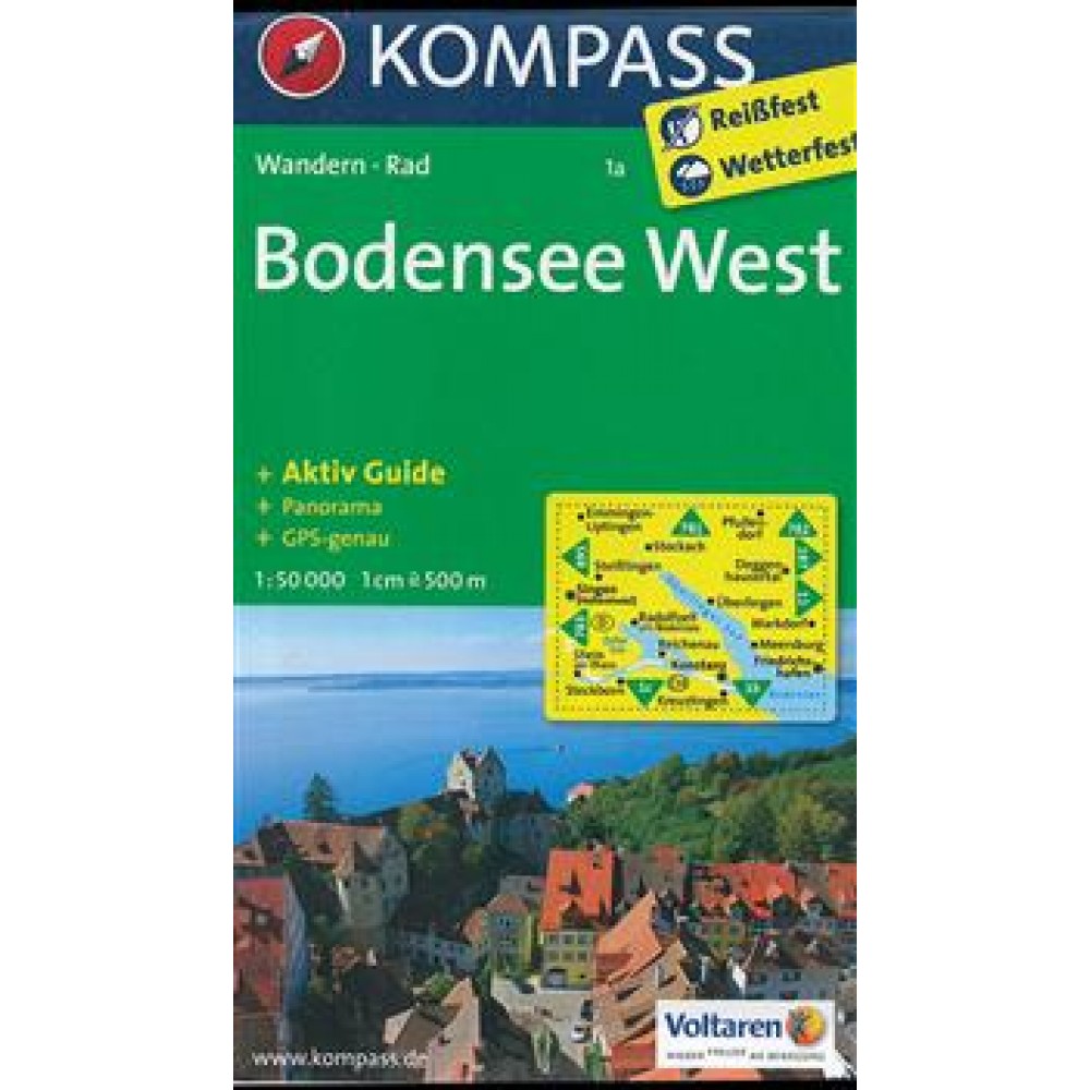 1A Bodensee West Kompass Wanderkarte